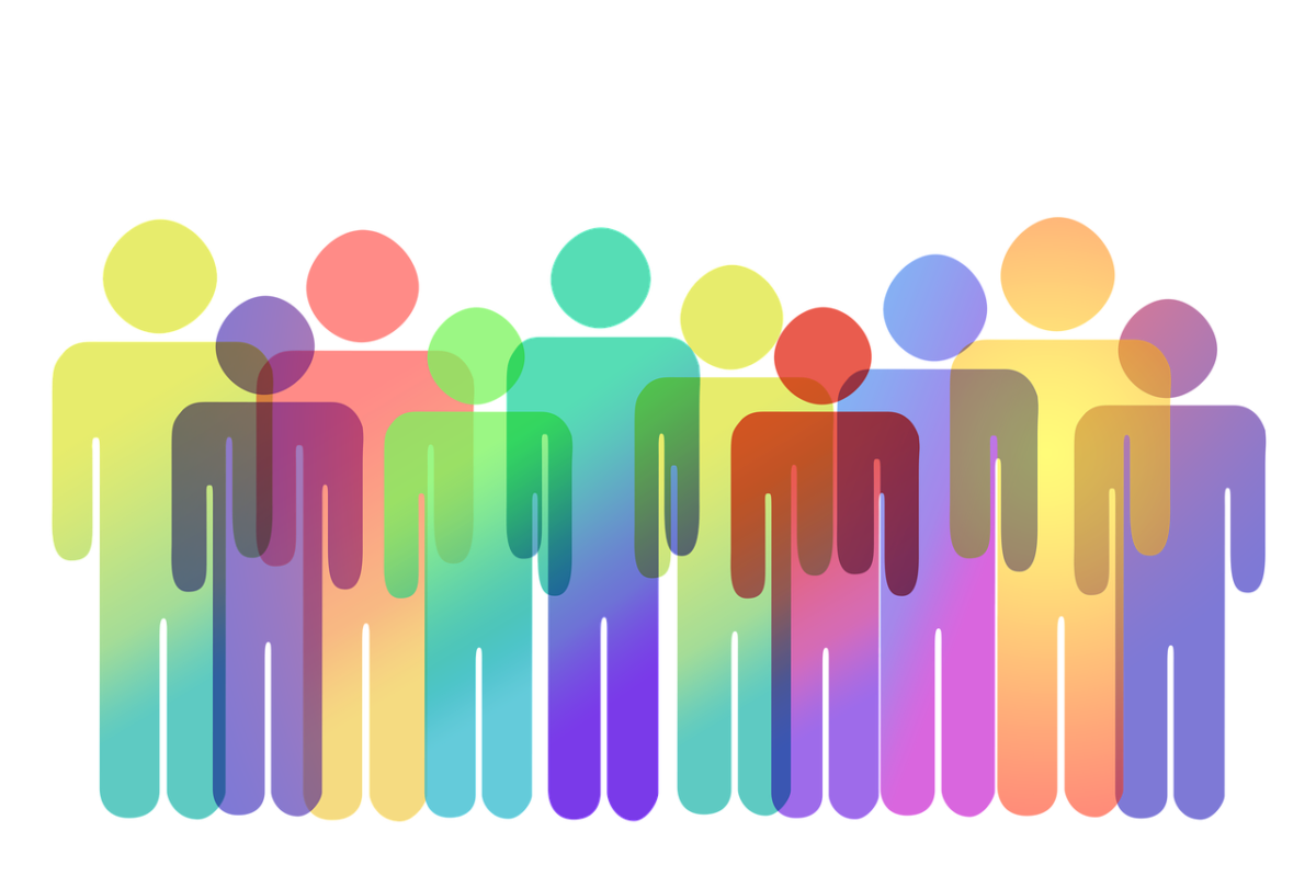 Silhouettes multicolores